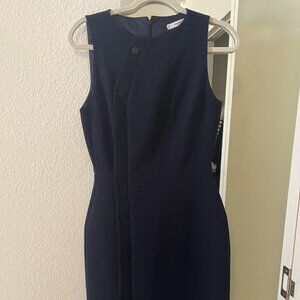 Mango navy blue tailored dress